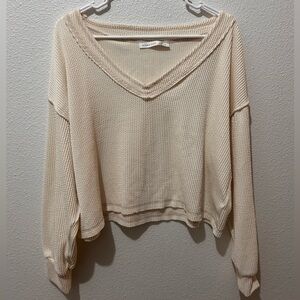 Altar'd State Cream Ribbed Sweater
